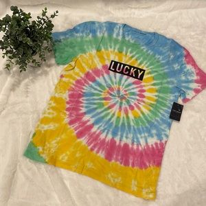 Lucky Brand Tie Dye T Shirt “Lucky” size L. Brand New